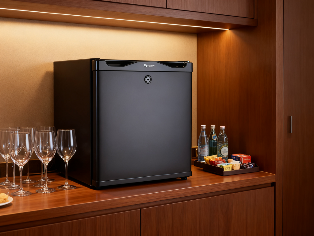 a Small Refrigerator in Hotel