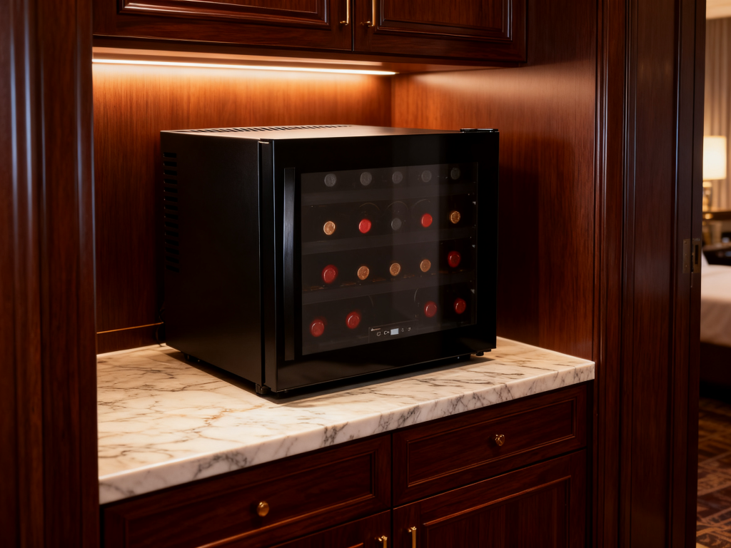 a drawer-style minibar refrigerator