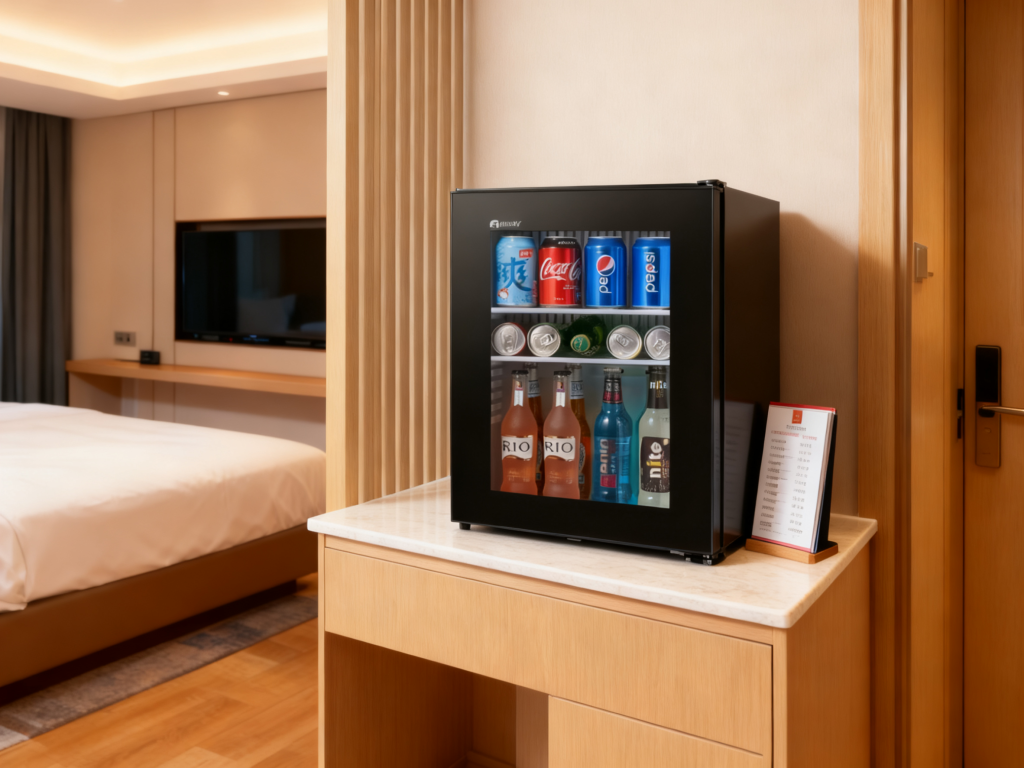 glass door mini-bar refrigerator