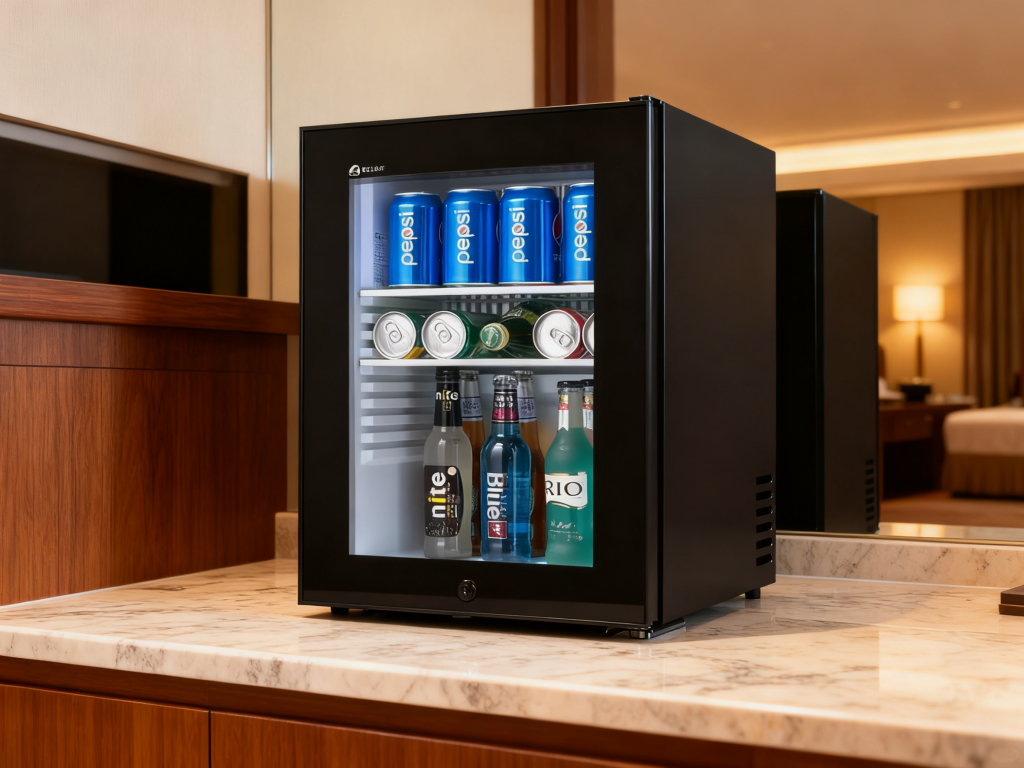A Hotel Minibar Refrigerator