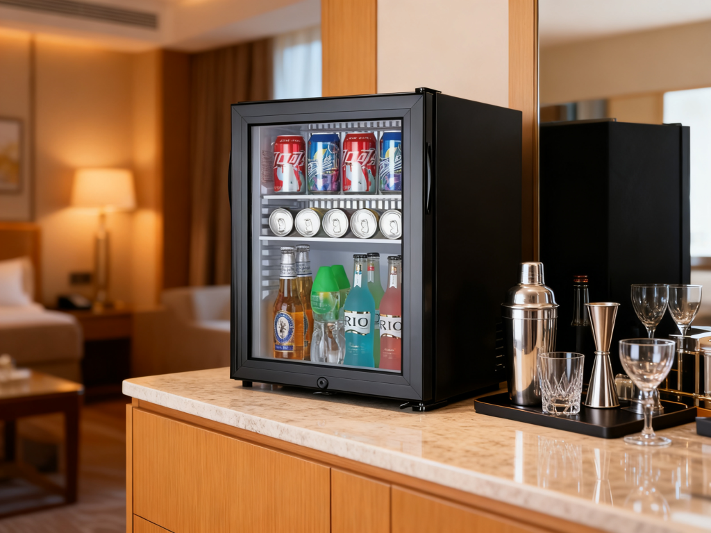 glass door refrigerator-Hotel Guest Rooms and Mini Bars