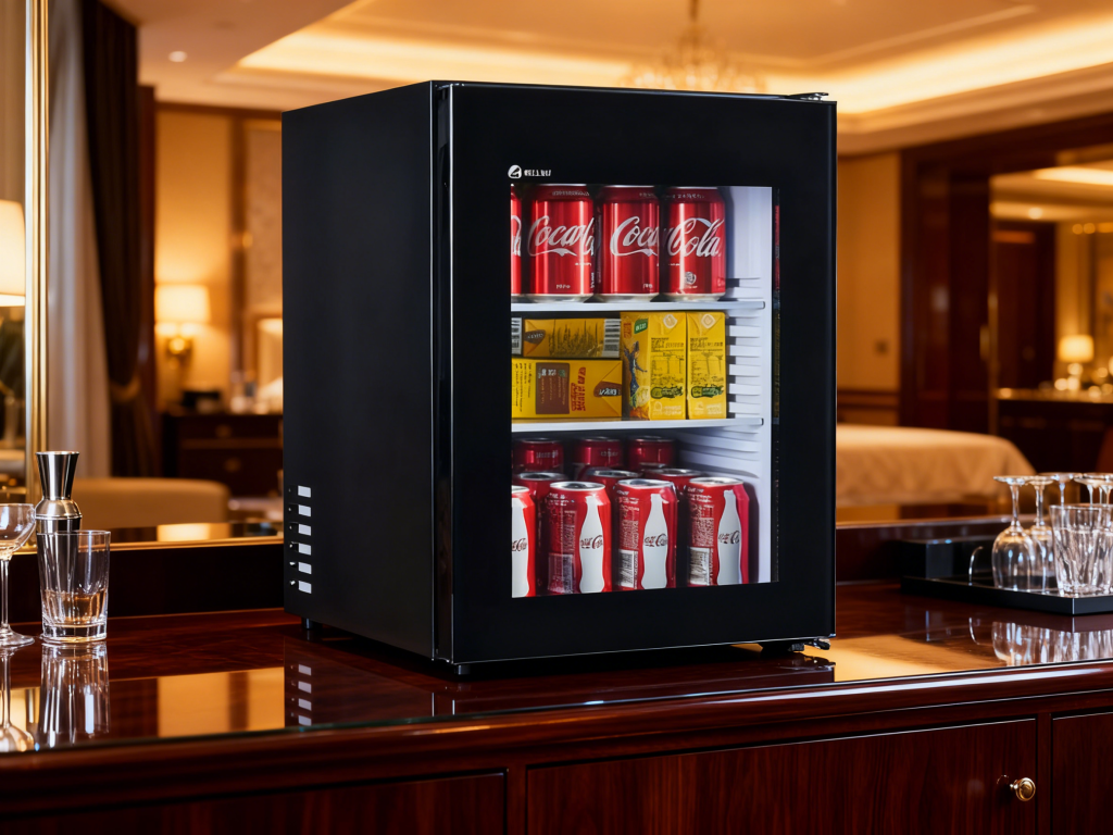 glass door refrigerator-hotel room minibar