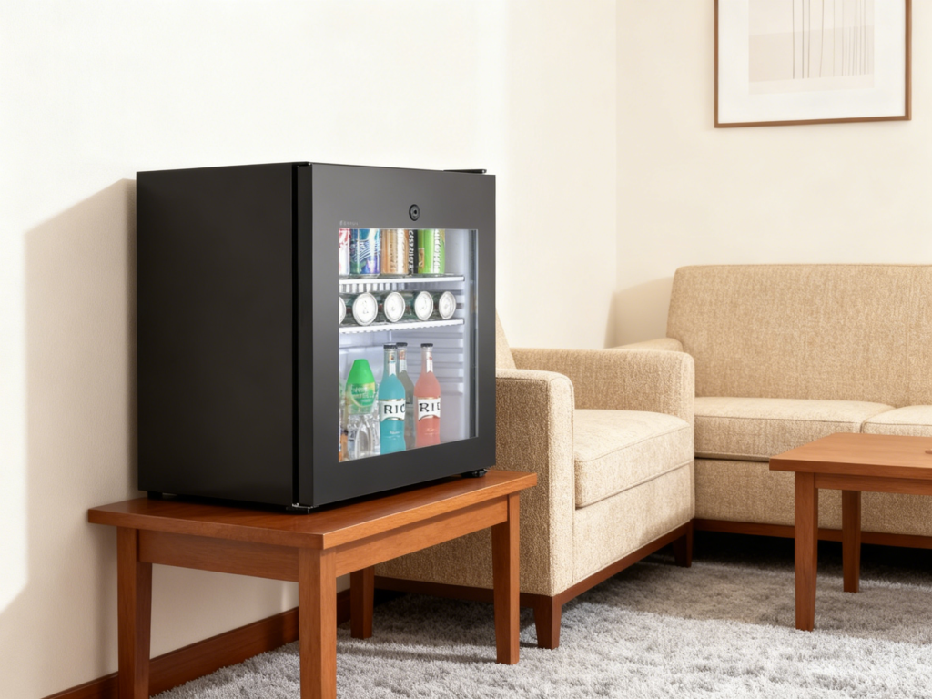 mini refrigerator with glass door