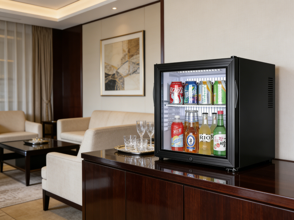 glass door refrigerator for visibility and merchandising