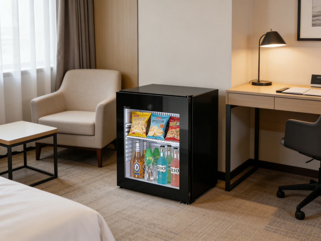 mini bar refrigerator for entertainment areas and workspaces