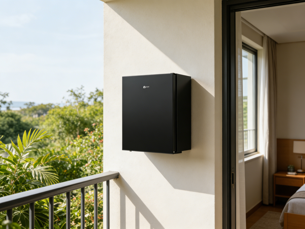 wall-mounted mini bar fridge